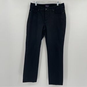 NYDJ Skinny Jeans - Black with Silver Sheen - Size 12P